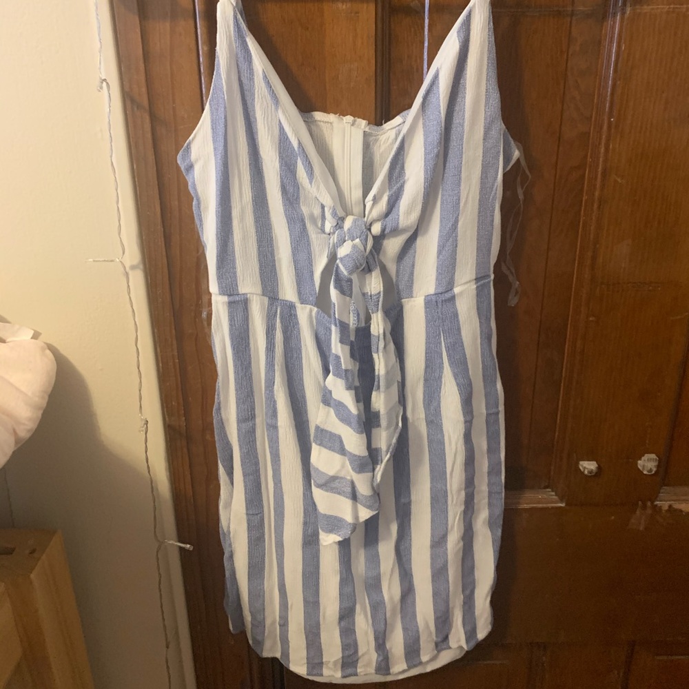 Blue and white sundress